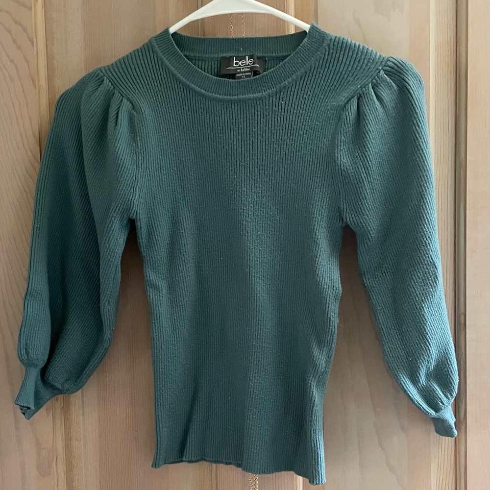 Belle by Belldini Green Ribbed Top